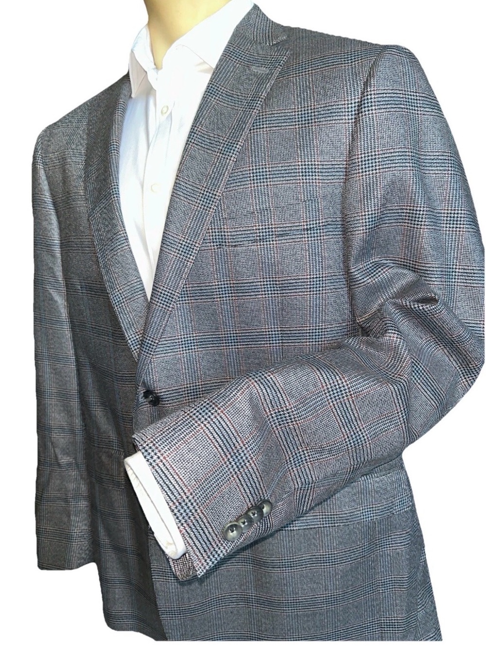 Hart Schaffner Marx New York Blazer Sz 48L $675 Plaid Sport Jacket